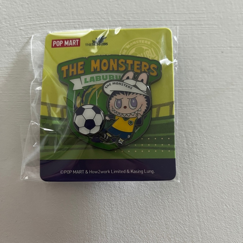 NEW Pop Mart The Monsters Labubu Enamel Pin Soccer FIFA NIP